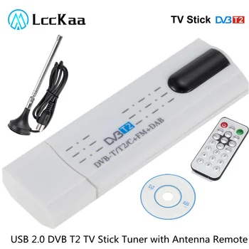 LccKaa Dijital uydu DVB T2 USB TV çubuk mini PC Tuner ile anten Uzaktan HD USB TV alıcısı DVB-T2 / DVB-T / DVB-C / FM / DAB USB TV çubuk mini PC