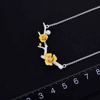 Lotus Eğlenceli Gerçek 925 Ayar Gümüş El Yapımı Tasarımcı Güzel Takı Narin Erik Çiçeği Çiçek takı seti Kadınlar için