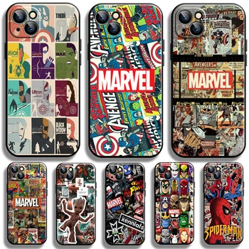 Marvel Çizgi Roman Logosu iPhone 13 12 11 Pro Mini X XR XS Max SE 5 5s 6 6s 7 8 Artı telefon kılıfı Yumuşak Sıvı Silikon Carcasa