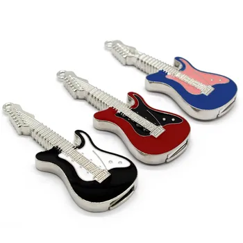 METİN 3 renk siyah kırmızı mavi renk kristal gitar modeli usb2.0 4GB 8GB 16GB 32GB 64GB kalem sürücü USB Flash sürücü