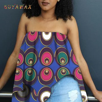 Moda 2021 Bayan Giyim Afrika gerçek balmumu Üst Dashiki Baskı Artı Boyutu T Shirt Geleneksel giyim Afrika Elbiseler kadınlar için