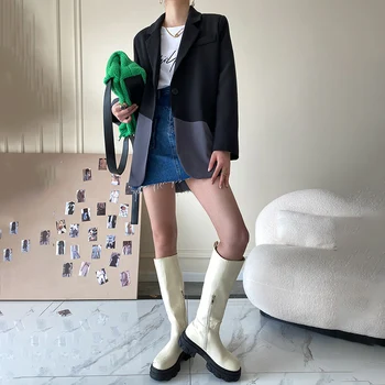 Moda günlük giysi Ceket kadın Renk Eşleştirme Tasarım Duygusu Mizaç Takım Elbise kadın ceketi Küçük Bahar Yeni Stil