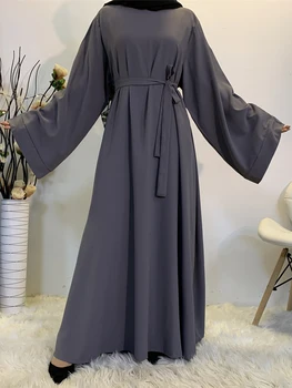 Müslüman Kadınlar Düz Abaya Gevşek uzun elbise Dubai Suudi Elbise İslam Giyim Türk Mütevazı Kıyafetler Ramazan Bayram Kaftan Zarif Elbise