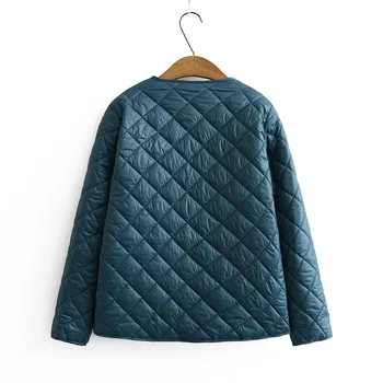 NewBang 4XL Artı Boyutu Hafif Pamuklu Ceket Kadın Kış sıcak Astar Yakasız Ceket Düğmesi Kadın Ince Ceketler
