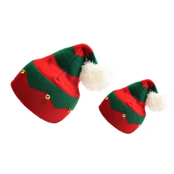 Noel Bebek Şapka Çocuk Yetişkin Örme Kap Sonbahar Kış Sıcak Anne ve Çocuk Kapaklar Ponpon Ebeveyn-çocuk Bere Bonnet Yeni Yıl