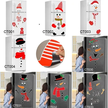 Noel Kardan Adam Manyetik Buzdolabı Çıkartmalar Merry Christmas Süslemeleri Ev için 2022 DIY Noel Dekorasyon 2022 Yeni Yıl Navidad