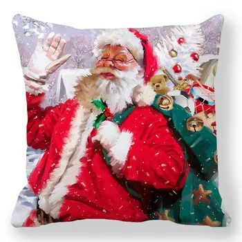 Noel minder örtüsü Yeni Yıl 2023 Noel Süslemeleri Ev için Noel Baba 45x45cm minder örtüsü Süsler Natal Navidad