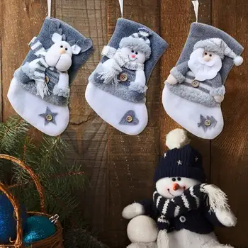 Noel Çorapları Noel Dekorasyonu için Sevimli Ve Narin Şeker Torbası Kalın Ve Sağlam Noel Çorabı
