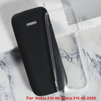 Nokia 215 4G 2020 Yumuşak Siyah SMS ile Telefon Dava İçin Nokia 215 TA-1284 TA-1281 TA-1160 TA takılmış Durumda-1322 Mat Silikon kılıf