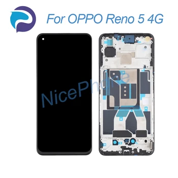 OPPO Reno 5 4G LCD Ekran + dokunmatik sayısallaştırıcı ekran 2400 * 1080 CPH2159 Reno 5 4G LCD Ekran
