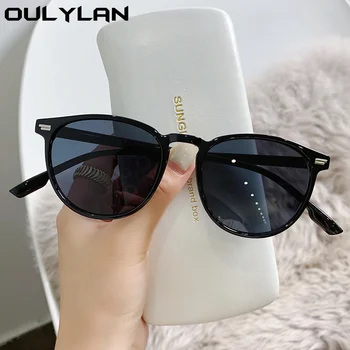 Oulylan Küçük Yuvarlak Güneş Gözlüğü Kadınlar için Moda Marka Tasarımcısı Degrade Kahverengi güneş gözlüğü Erkekler Seyahat Sürüş Gözlük UV400