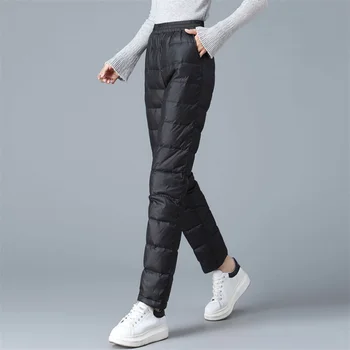 Overize 85 kg Elastik Yüksek Bel pamuklu pantolonlar Yeni annemin Sıcak Kalınlaşmak kış pantolonları Kadın Rahat Gevşek Sweatpants