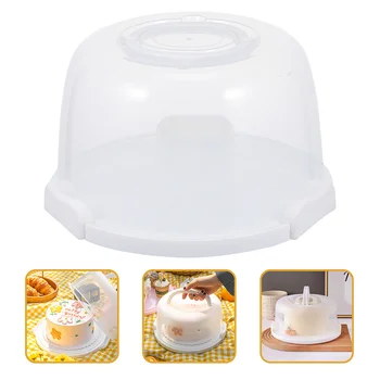 Pasta Kutusu Taşıyıcı Ambalaj Depolama Kullanımlık Kutuları Ekran Doğum Günü Şeffaf Taşıma Ekmek Delicatebagels Yuvarlak Düğün