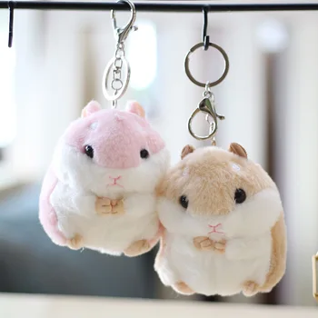 Peluş oyuncak Hamster Fare Sıçan Kolye Karikatür Hayvan oyuncak bebek Anahtarlık Araba Çanta Aksesuarı Erkek Kız Çift Anahtarlık Arkadaş Hediye