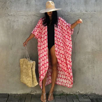 Plaj Kapak Ups Mayo Kadınlar için Siyah Batik Kimono Mayo Pelerin Artı Boyutu yaz elbisesi 2022 Beachwear Kıyafetler Satış