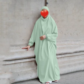 Ramazan İslam Namaz Elbise Eid femme Abaya Khamar jilbeb müslüman kadın 1 adet Uzun Khimar Elbise türk kadın giyim Peçe
