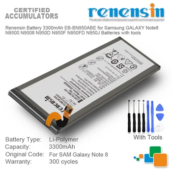 Renensin Pil 3300mAh EB-BN965ABU Samsung GALAXY Not 8 için N950 N950F N950U N950N Telefonu Pilleri