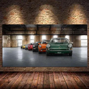 Renkli Arabalar Süper Spor Araba Aile Kumaş Posterler ve Baskılar Tuval Boyama Duvar Sanatı Oturma Odası ıçin Ev Dekoratif Çerçevesiz