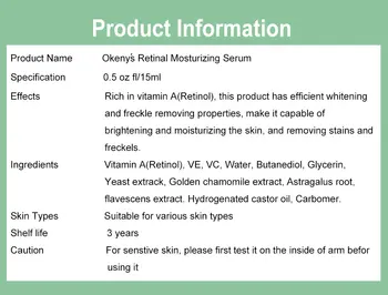 Retinol %2.5 % C Vitamini / A Yüz kırışıklık önleme serumu Karanlık Noktalar Kaldırmak Kollajen Serum Anti-Aging Özü beyazlatıcı yüz serumu