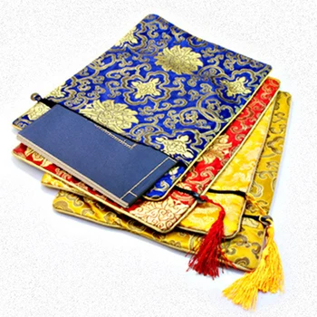 Retro Kutsal Çanta Moda Ejderha Desen Zengin Çiçek Çift katmanlı Kalınlaşmış Takı Kitap saklama çantası Fermuar Püskül Brokar Çanta