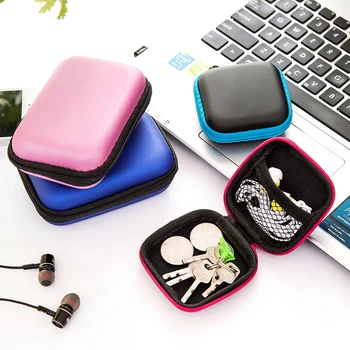 Saklama çantası Kulaklık sert çanta Taşınabilir Organizatör kulaklık kutusu İçin Bluetooth uyumlu Kulaklık Akıllı Telefon Kulaklık USB kablosu
