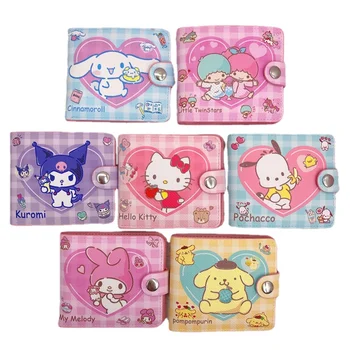 Sanrio cüzdan kart çantası cüzdan kawaii puhello kitty anime benim melody sevimli öğrenci cüzdan pembe girly cüzdan sevimli baggift kart