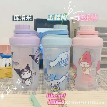 Sanrio su bardağı MelodyKuromi Şeffaf büyük kapasiteli plastik sevimli taşınabilir su şişesi yaz öğrenci su şişesi kullanışlı bardak