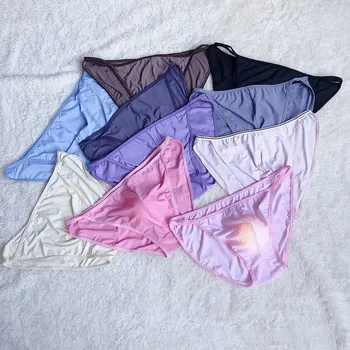 Seksi Külot erkek Külot Buz İpek Külot Şeffaf Thongs Bulge Kılıfı Bikini İç Çamaşırı Şehvetli İç Çamaşırı Renk Rastgele