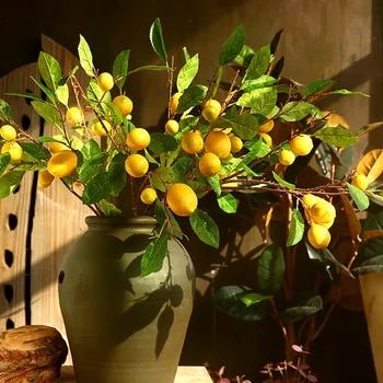 Simülasyon Limon Çiçek Şube için Dıy Ev Oturma Odası Çiçek Düzenleme Malzeme Dekorasyon Süs