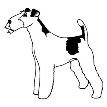 Siyah / Gümüş Tilki Terrier Köpek Araba Çıkartmaları Yaratıcı Vinil Çıkartması Araba Styling Tampon Dekorasyon 13.2 * 12.1 CM