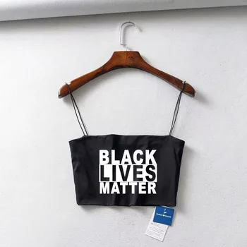 Siyah Lives Matter BLM Üst Özel kadın Temel Spagetti Kayışı Tüp Kırpma Cami Üst Seksi Kırpma Üst Kolsuz Sıkı Tüp Üst