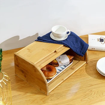 Sıcak satış saklama kutusu Bambu Ekmek Kutusu Kutuları Kesme Tahtası Gıda Kapları Büyük Çekmece mutfak düzenleyici Ev Aksesuarları