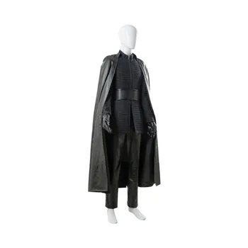Sıcak Yıldız Cosplay Son Jedi Kylo Ren Cosplay Kostüm Kıyafet Yetişkin Siyah Uzun Pelerin Pelerin Cadılar Bayramı Partisi Kostüm