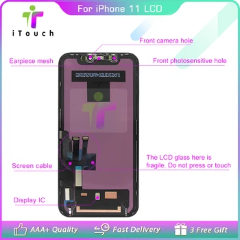 TFT Sınıf AAA LCD iPhone 11 Ekran 3D Dokunmatik Ekran Digitizer Yedek Meclisi İle Siyah Parçaları 11 Pro OLED