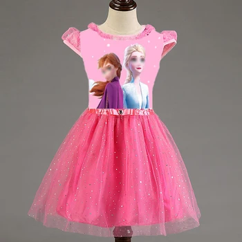 Toptan Yeni 2-7 Yıl Kız Elbise Cosplay Parti Çocuklar Elbiseler Prenses Çocuk Giyim Bebek Çocuk Yürümeye Başlayan Kız rahat elbise