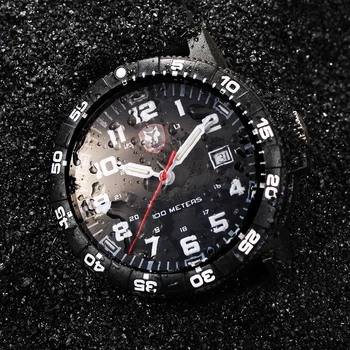 Trityum Dalış Saatler Karbon Fiber Erkekler quartz saat T25 Yeşil Ronda hareket izleme WR100M Askeri İzle reloj hombre
