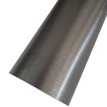 Tunç Gri Fırçalanmış Metalik Çelik Vinil Wrap Rulo Hava Yayın Teknolojisi ile Kendinden Yapışkanlı çıkartma