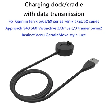 USB şarj kablosu Kablosu Dock cargador Garmin Fenix 6 s / 6 / 6X pro venu yaklaşım S62 şarj adaptörü cradle GarminActive
