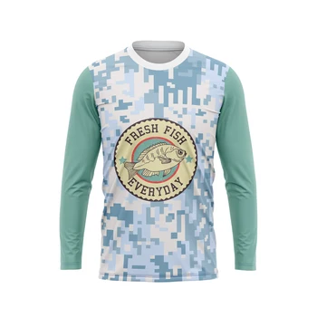 Uzun Kollu balıkçılık kıyafeti Kamuflaj Balıkçılık T-shirt balıkçılık kıyafeti Anti-uv UV Koruma Nefes Süt İpek Kumaş