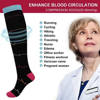 Varis çorabı Erkekler İçin Varisli Damarlar Diyabet kadın yüksek çorap Kan Dolaşımını Teşvik Zayıflama Elastik spor çorapları