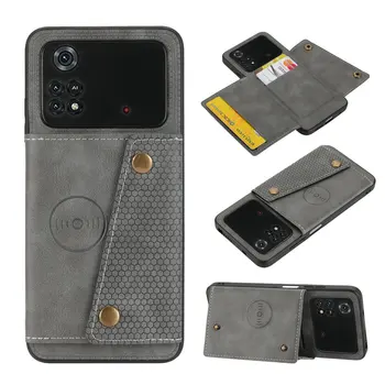 Xiao mi Poco C40 M4 Pro X4 M5s Arka Panel açılır deri kılıf tutucu Funda mi Poco X3 NFC durumda PocoPhone F4 GT F 3X4 M