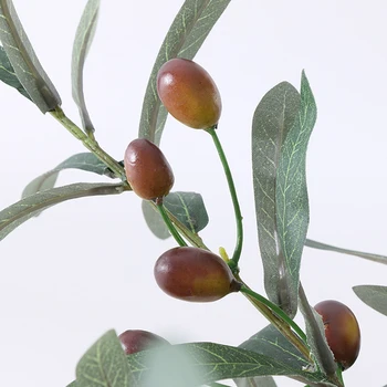 Yapay Zeytin Dalları İle Bırakın Meyve Ev Düğün Dekorasyon Aksesuarları için Noel Dıy Vazo Yeşil Sahte Bitkiler Ucuz
