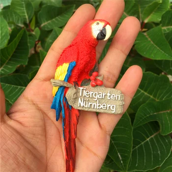Yaratıcı Mıknatıs Buzdolabı Mıknatısı Hayvan Kuş Papağan Buzdolabı Mıknatısı Reçine Dekoratif Mıknatıs Manyetik Toka Mesaj Sticker