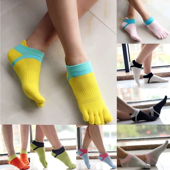 Yeni Kadın Kız Harajuku Çorap Ayak Parmakları İle Pamuk Şeker Renk Renkli Genç Rahat Moda Ayak Bileği No Show Beş Parmak Çorap