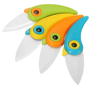 Yeni Mini Kuş Seramik Bıçaklar sebze Bıçağı Cep Seramik Katlanır Bıçaklar Mutfak Meyve Soyma Bıçağı Renkli ABS Kolu
