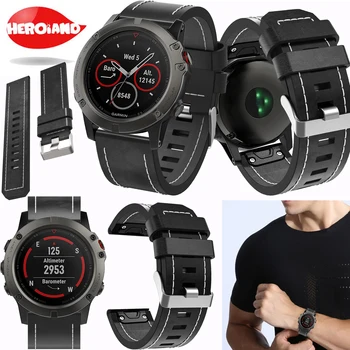 Yeni spor Deri Kol Saati Kayışı Kolay fit hızlı Bağlantı Bilezik Kemer 26MM Garmin Fenix 5X moda kordon akıllı saat bileklik