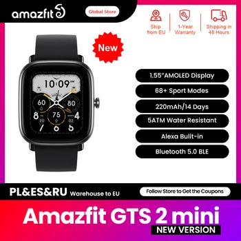 [Yeni Sürüm] Amazfit Gts 2 mini Yeni Sürüm Smartwatch 68+Spor Modları Uyku İzleme akıllı saat iOS İçin Android İçin