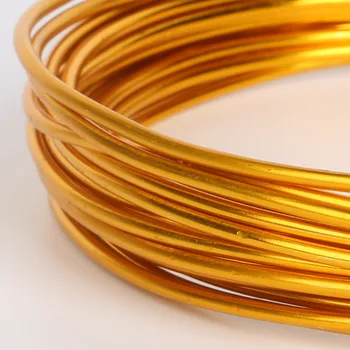 Yeni Varış Güzel Altın Rengi Alüminyum Tel Zanaat Takı Yapımı 1mm 1.5 mm 2mm 2.5 mm, lot başına satılan 1 RULO(10 M/5 M/3 M)