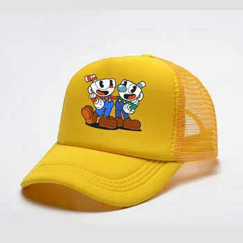 Yeni video oyunu Cuphead desen baskı beyzbol şapkası Erkekler ve kadınlar Yaz Trendi Kap Yeni Gençlik Joker güneş şapkası Plaj Siperliği