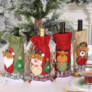 Yeni Yıl 2023 Noel şarap şişesi tozluk Noel Süslemeleri Ev için 2022 Noel Süs Noel Navidad Hediyeler Gnome